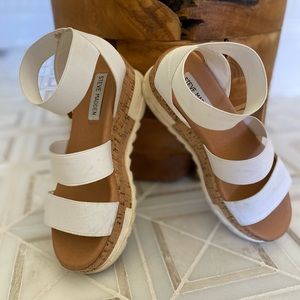 Steve Madden white strap sandals